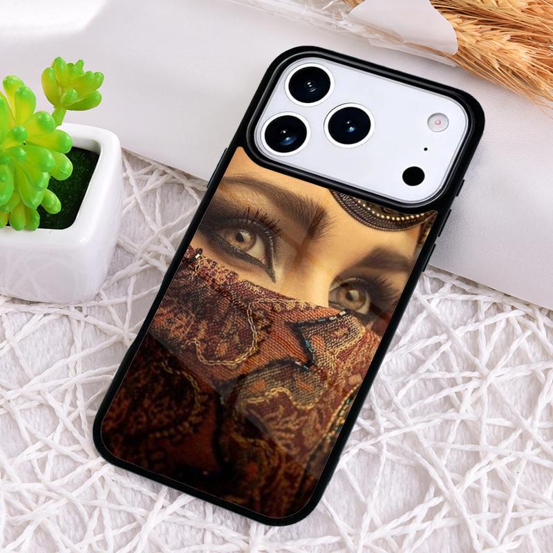 Исламский Хиджаб Девушка Глаз Королева Чехол для Телефона для iPhone 17 Air 16 15 11 12 14 13 Pro Max Ударопрочный Чехол