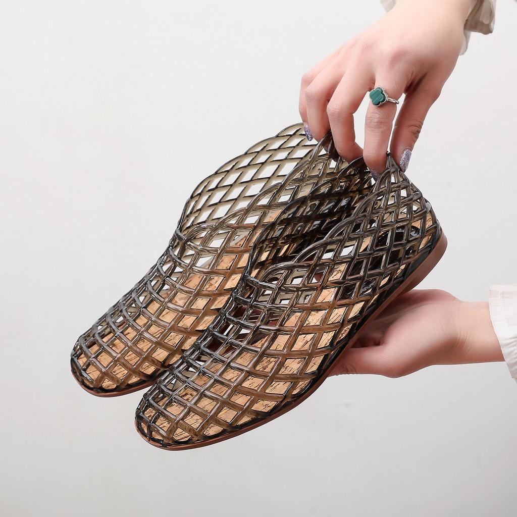 Женские дышащие сандалии-желе с закрытым носком - Повседневные летние уличные балетки