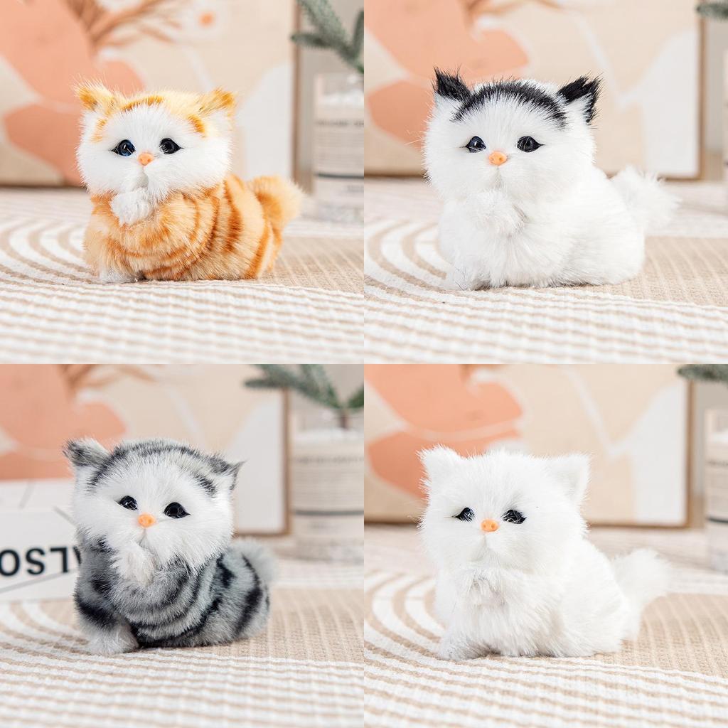 Плюшевая игрушка кошка для детей Детский подарок с мягким искусственным мехом и реалистичным дизайном