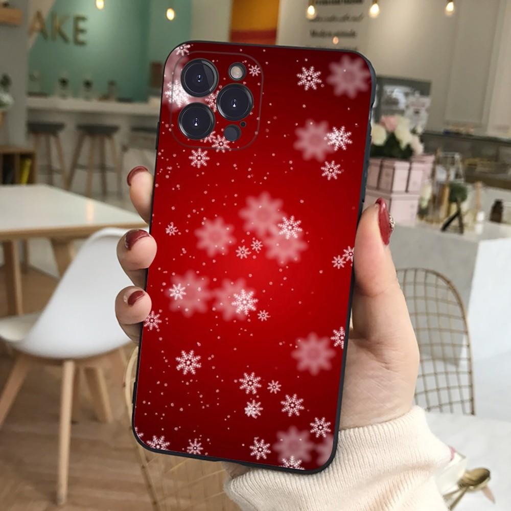Merry Christmas Snowflake Phone Case Silicone Soft for iphone 16 15 14 13 12 11 Pro Mini XS MAX Plus X Cover