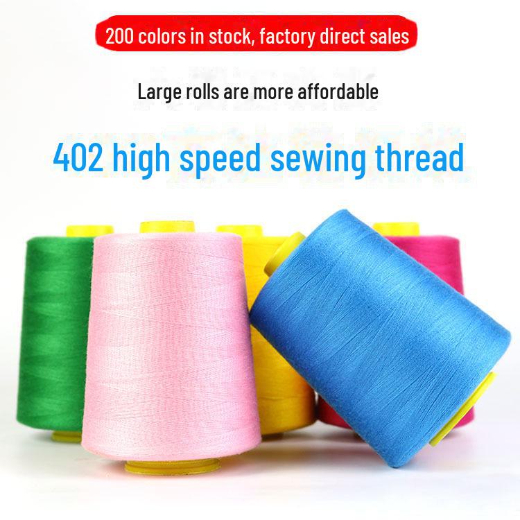 402 High-Speed Polyester Sewing Thread, 8000 Yards, Black & White for Industrial Sewing Machines