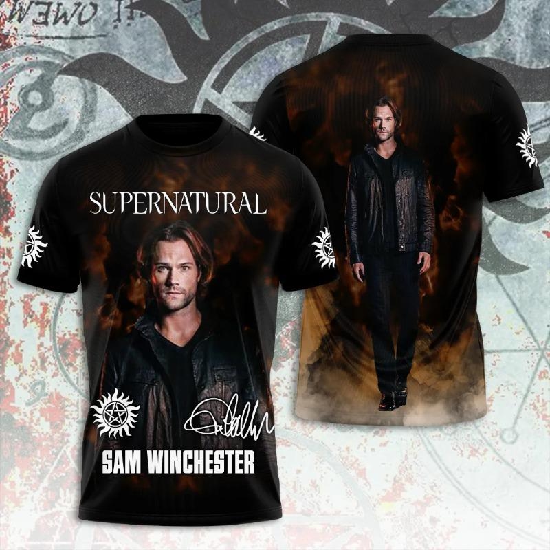 Supernatural TV Series 3D Printing Tshirt Fashion Men Women Harajuku Short sleeve O-neck Tee Top Oversized Man Cosplay Tees