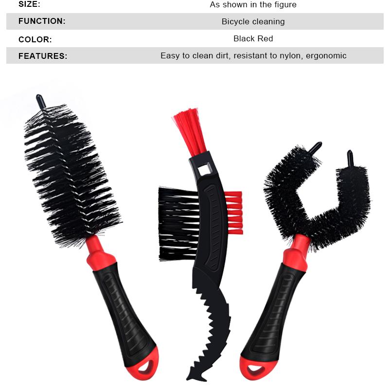 Набор из 3 щеток для чистки велосипеда, инструмент для чистки цепи, щетка для шин горного шоссейного велосипеда, набор для быстрой мойки, инструменты для чистки