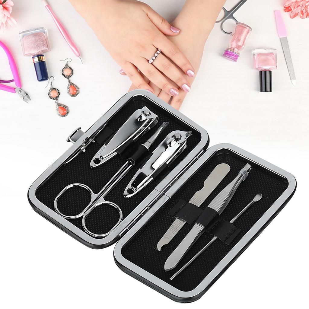 6Pcs Manicure Set Nail Scissors Cutter Clippers Set Fingernail Toenail Pedicure Tool