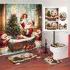 1/4 шт. Рождественский Зимний Санта Елка Снеговик Милый Забавный Красный Зеленый Набор Штор для Ванной со Шторкой и Ковриками Полиэстер Декор