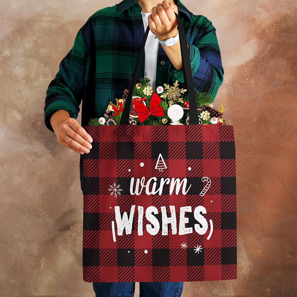 Рождественская холщовая сумка-шоппер Харадзюку Веселая рождественская елка Многоразовая дорожная сумка через плечо Большой вместимости Складная сумка-тоут для хранения Ручная KTB