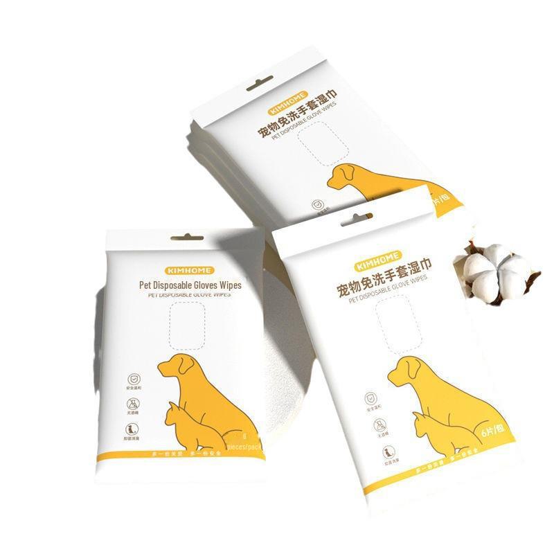 Одноразовые влажные салфетки для купания домашних животных и перчатки для чистки кошек