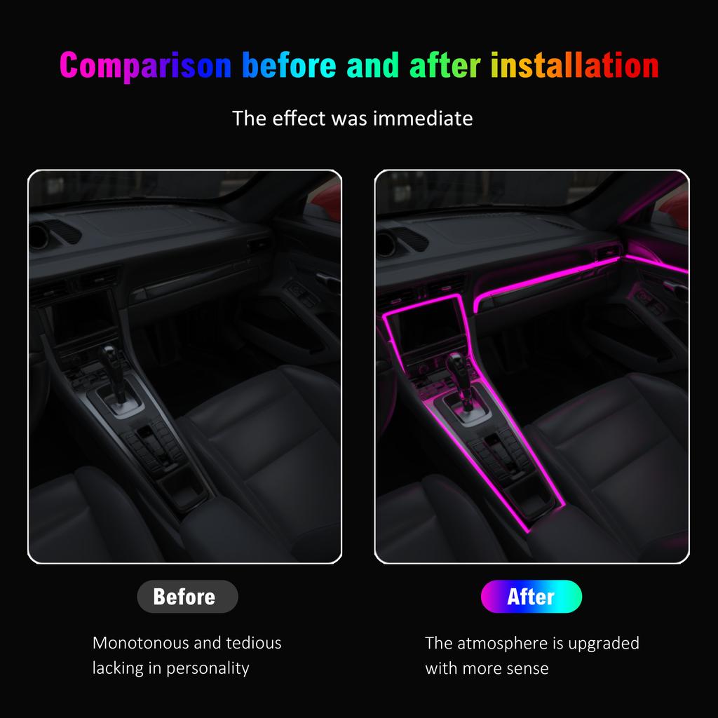 Vehicle-mounted LED central control instrument panel fiber optic, automotive decoration ambient light lamp, atmosphere light
