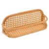 Rattan Wall Shelf Hand Crafted Durable Natural Rattan Hanging Rack Wall Storage Shelf for Bathroom