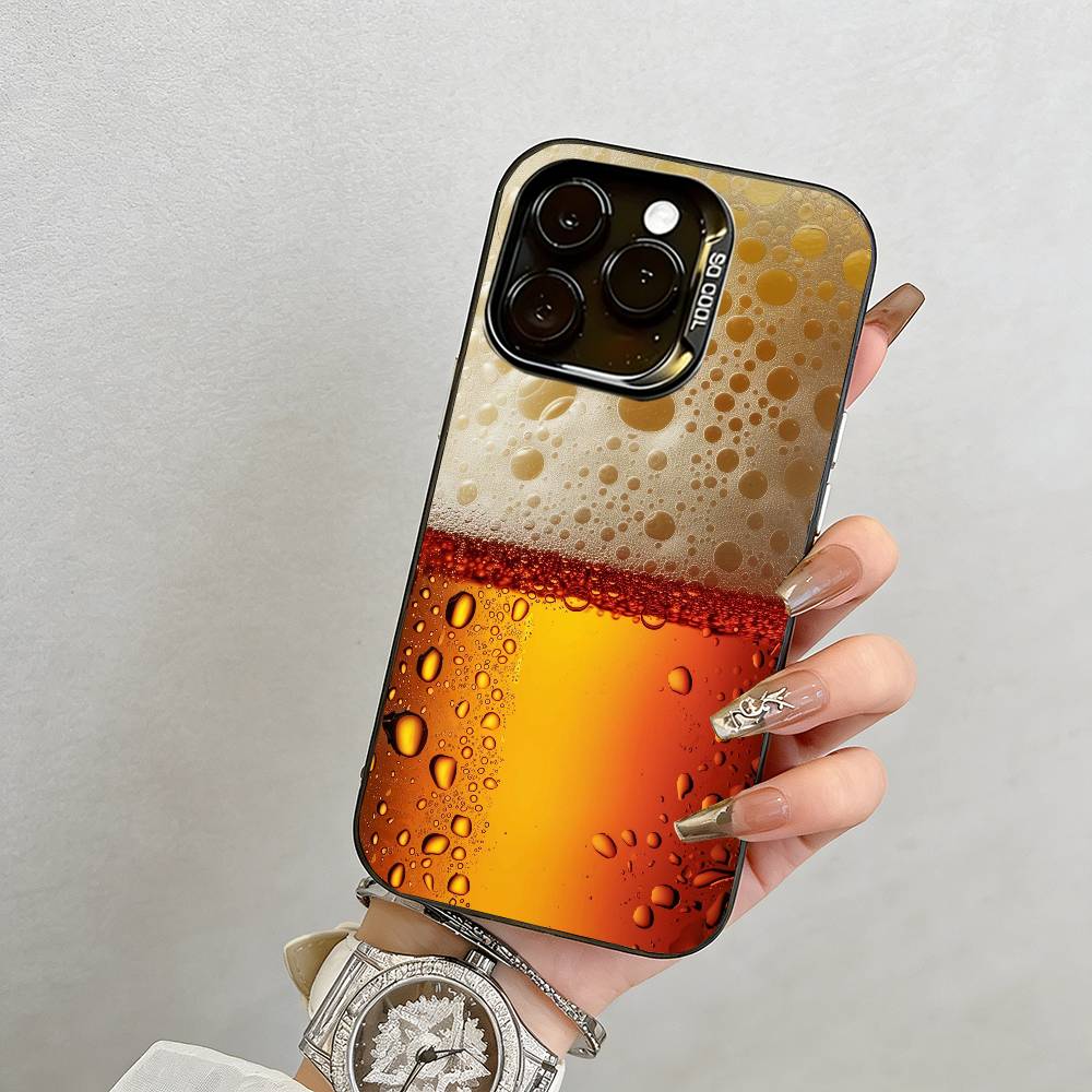 Пиво Чехол для телефона для iPhone 17,16,15,14,13,12,11 Plus,Pro Max,XS,Цветной Серебряный Внутренний Чехол