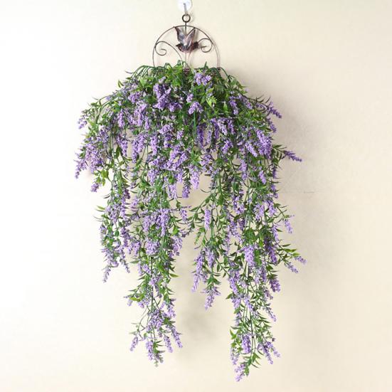 1Pc Artificial Lavender Fake Flower Wall Hanging Vine Rattan Wedding Party Decor