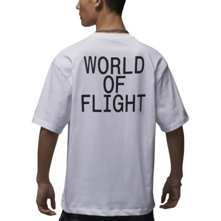 Jordan SS25 Fashion Comfortable Versatile Loose Short Sleeve T-Shirt Men Tops White HV4555-100