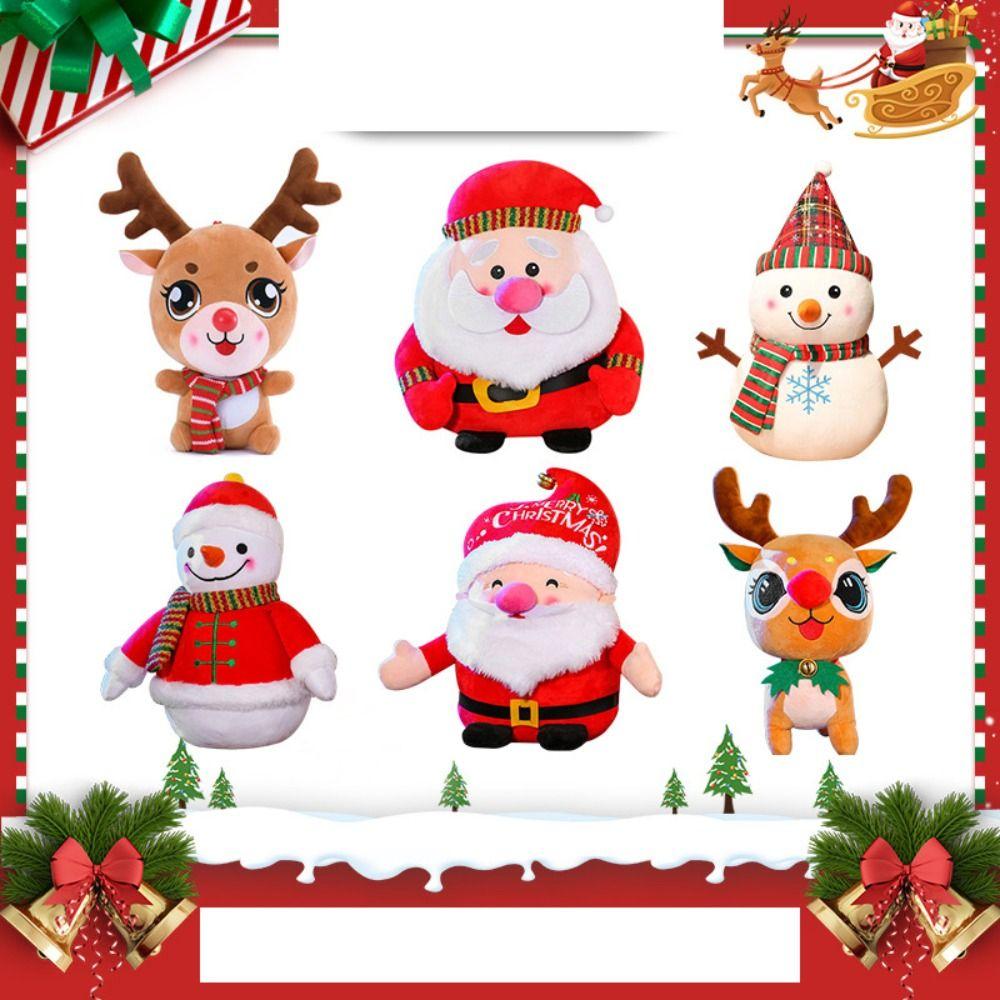 PP Cotton Santa Claus Doll Plush Christmas Decor Dolls Kids Gift Snowman Plush Toy Christmas Decor