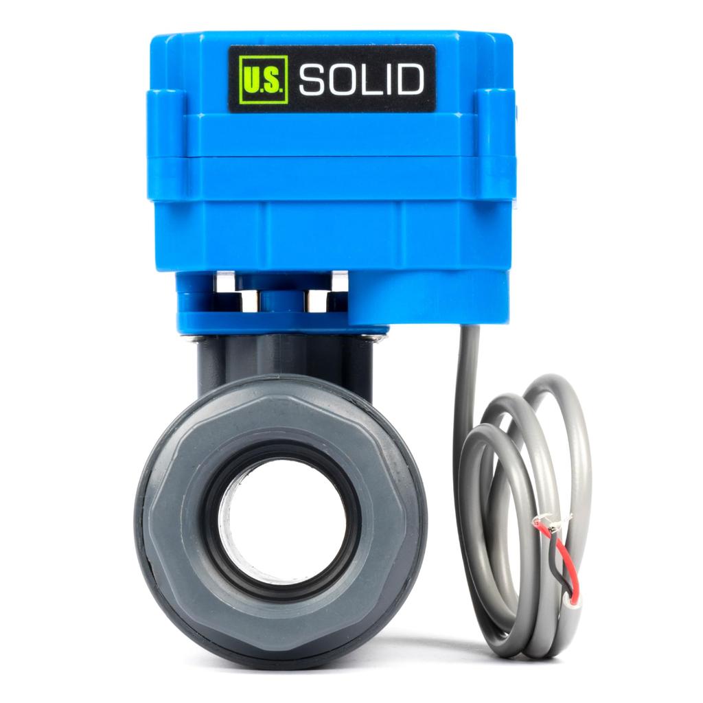 U.S. Solid Electric Ball Valve 9-36V AC/DC Electric Ball Valve, 2-Wire Automatic Return, Two