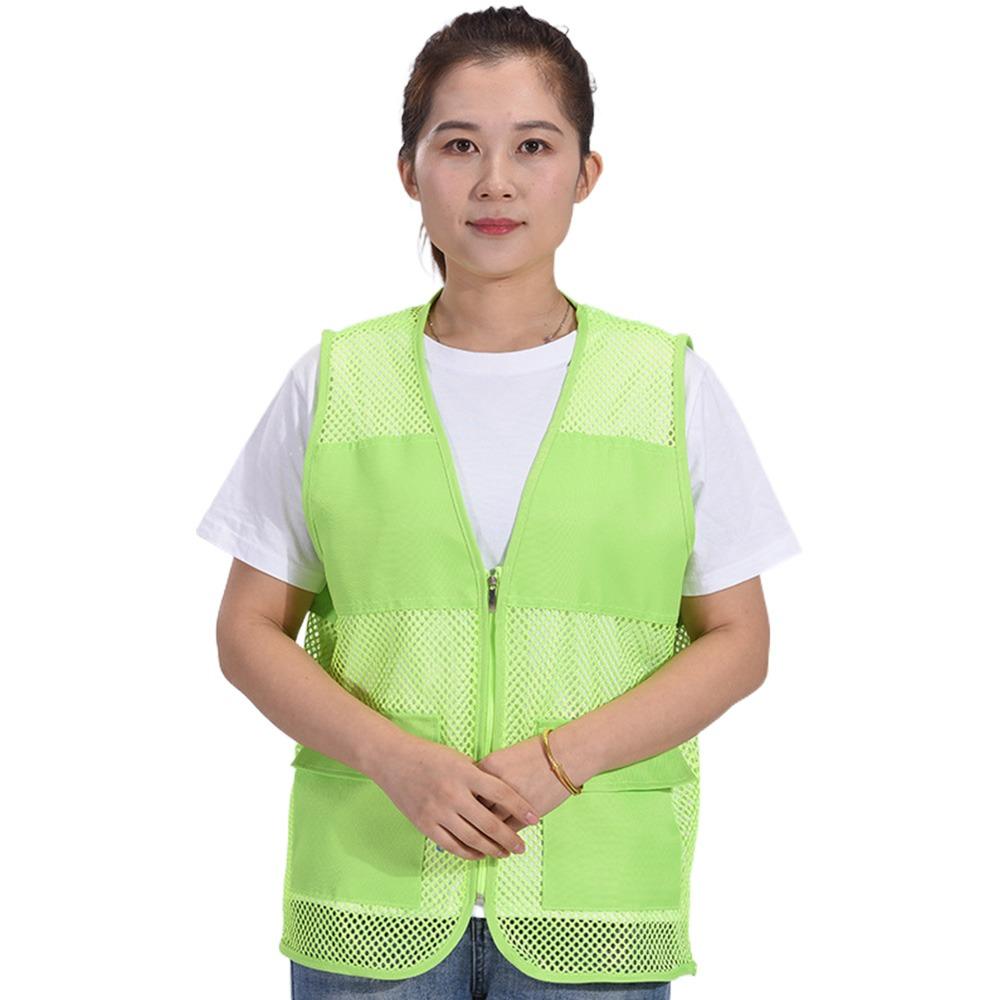 Mesh Safety Vest Sleeveless Style See-through Vest Men Women V-neck Vest  Summer Season