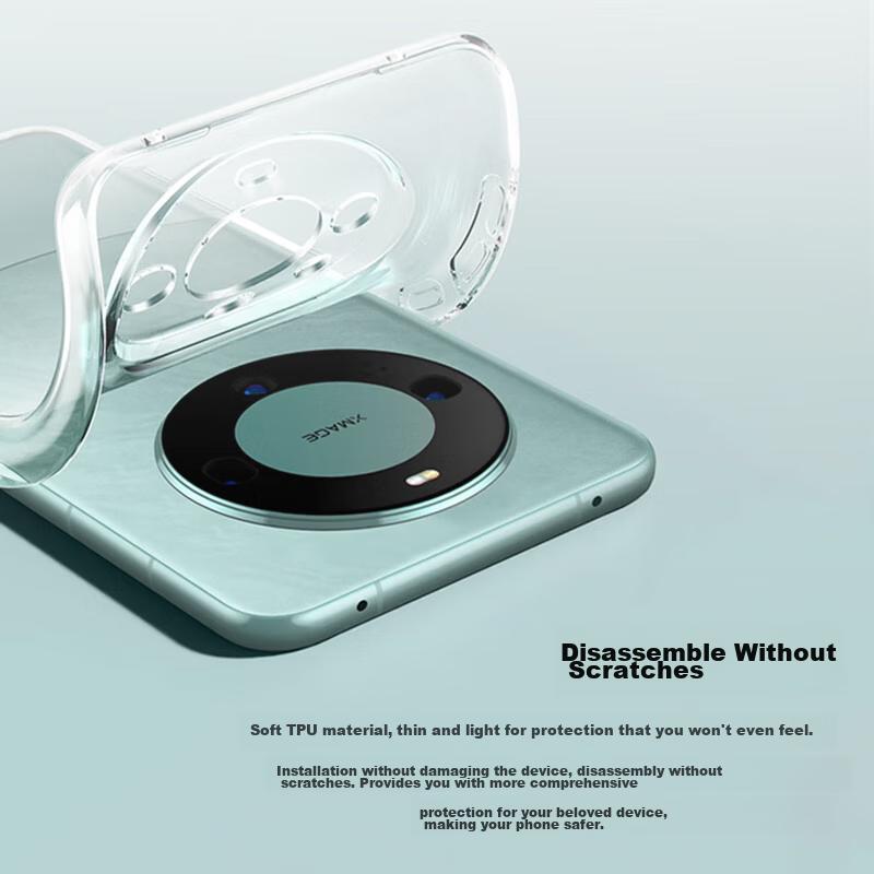 Phone Case for Huawei Mate60 Pro And Mate60 Pro+, Shockproof Soft, Porsche Design, TPU Transparent Outer Case, Anti-Drop Ultra-Thin Cover