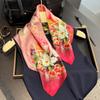 Luxury Brand 100% Natural Silk Scarf Women Design Small Square Shawl Hair Ribbon Headband Fashion Neckerchief Bandana