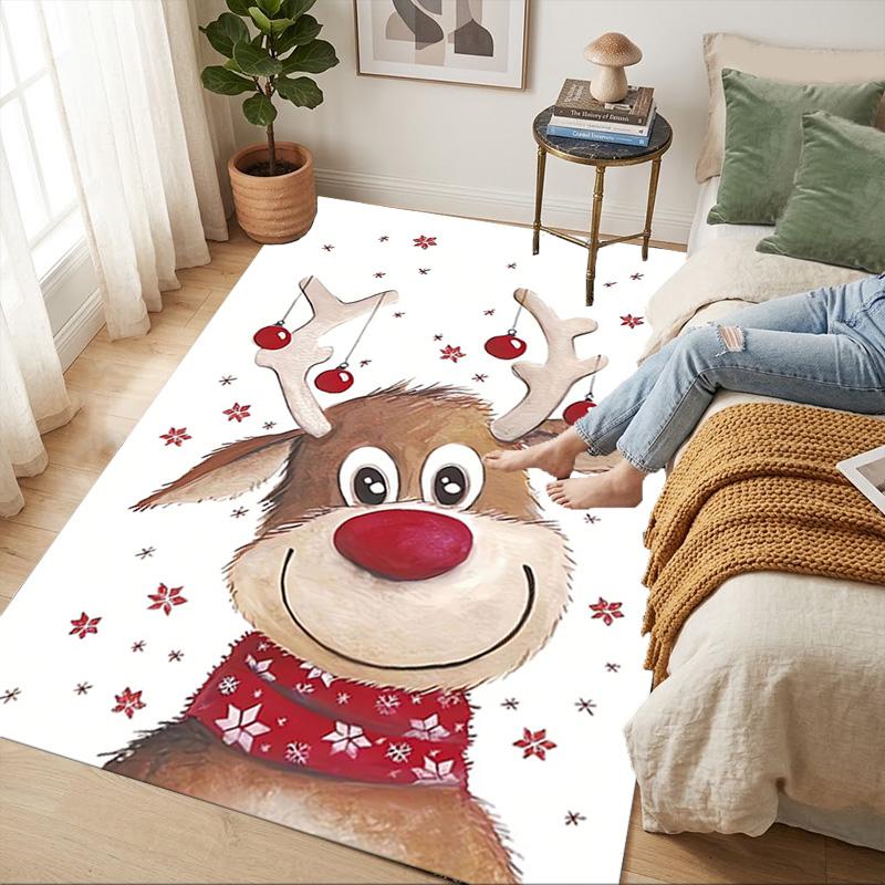 Christmas Reindeer Living Room Nonslip Area Rug Soft Carpet For Bedroom Game Playroom Sofa Office Home Decor Doormat Christmas Gift C9301838