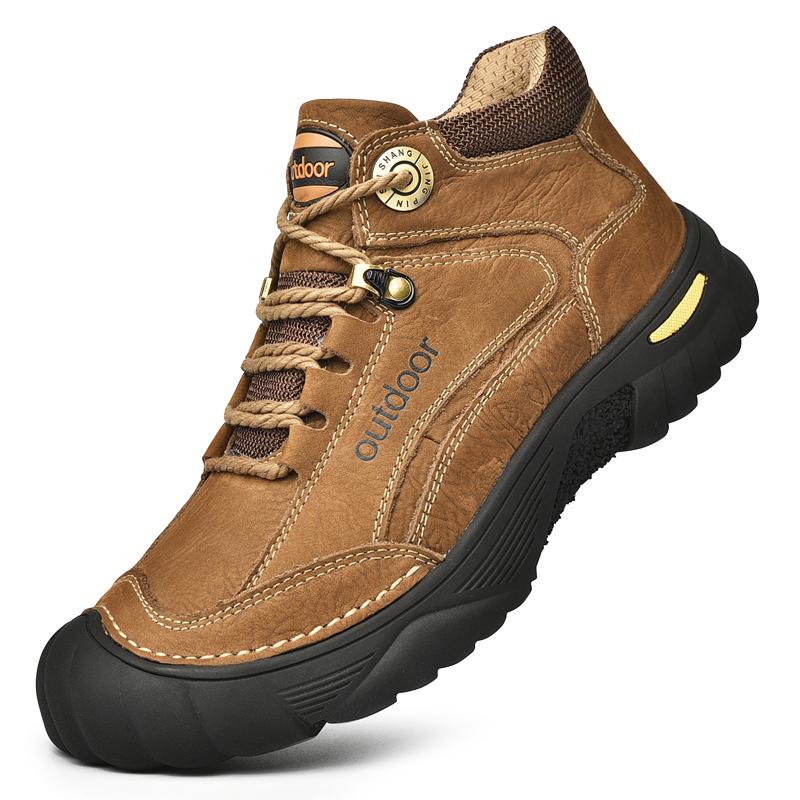 Мужская обувь из натуральной кожи, кроссовки, водонепроницаемые уличные мужские ботинки, удобная мужская прогулочная обувь