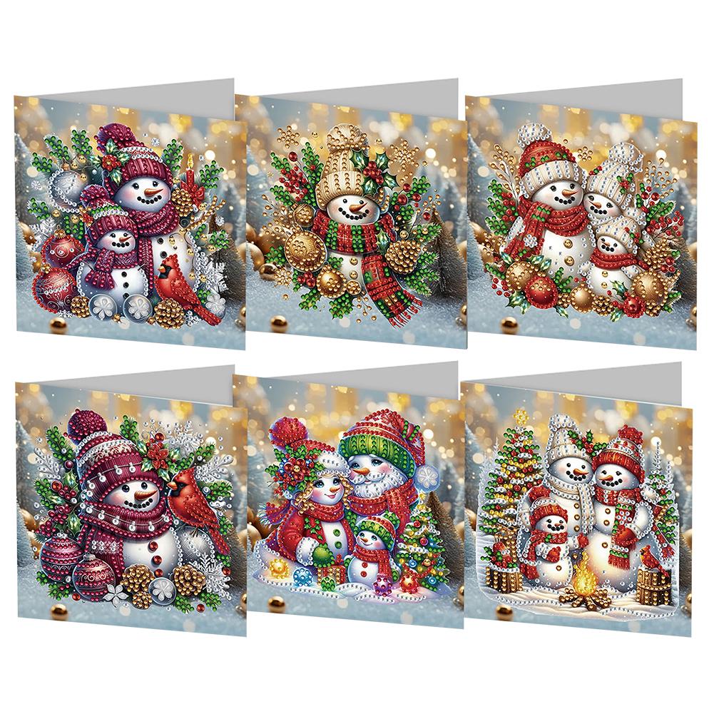 4/6/8/12pcs DIY Diamond Painting Greeting Card Set Diamond Art Handmade Cards for Xmas Birthdays Thanksgiving & Special Occasion