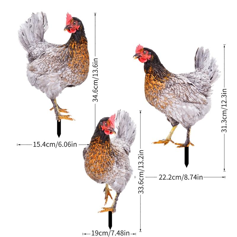 Садовые колышки в виде курицы, акриловые таблички для двора, уличная скульптура, статуэтка, украшения для горшечных растений, садовый вкладыш, декор для двора, лужайки