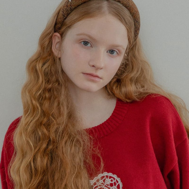 Меллотори шерстяная клетчатая повязка для волос (коричневый)