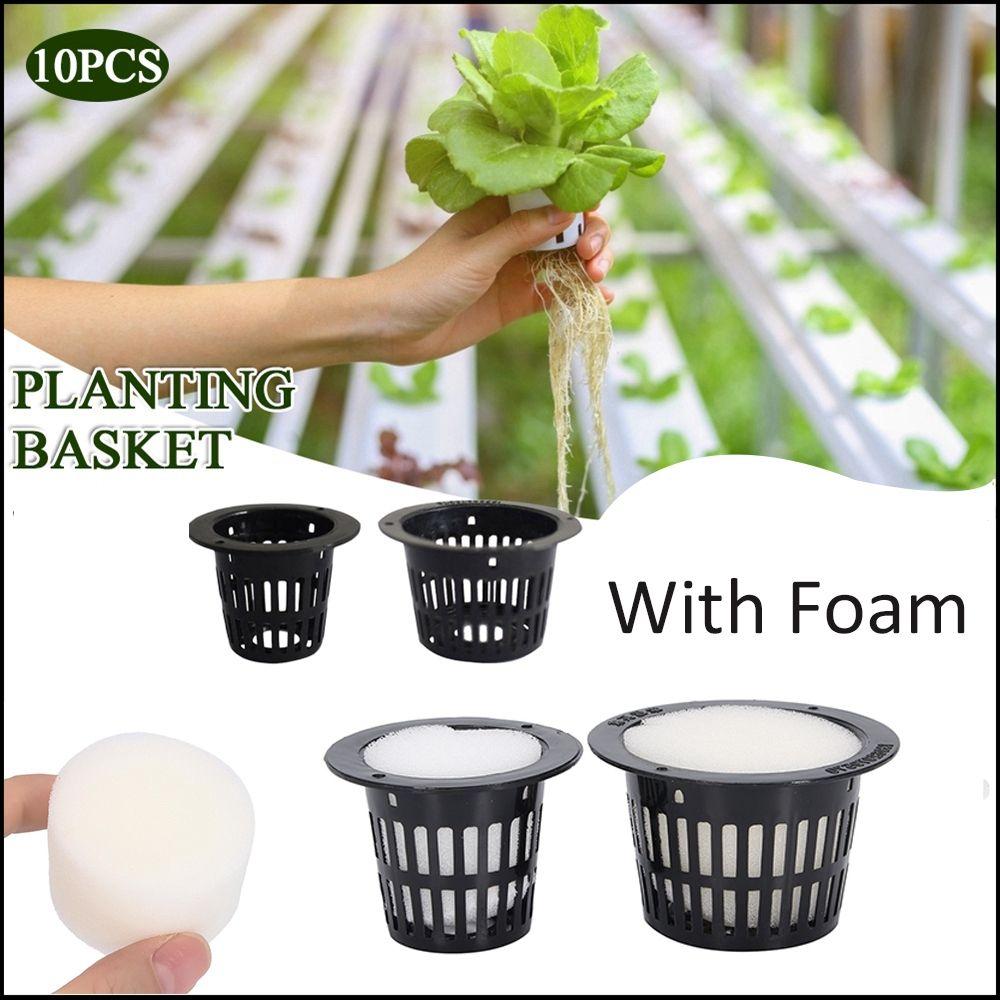 10pcs Foam Insert Plant Grow Garden Clone Vegetable Mesh Pot Net Cup Nursery Pots Planting Basket