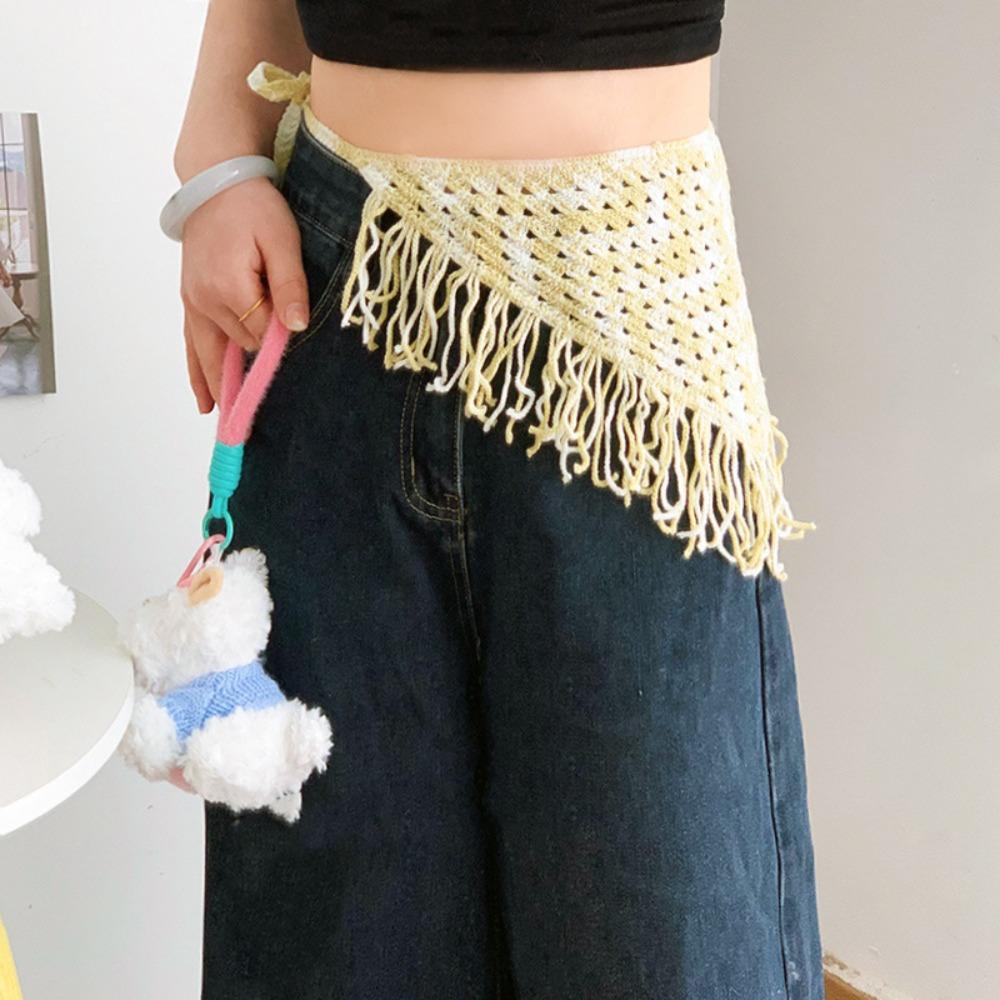 Cummerbund Ethnic Style Waist Band Bohemian Turban Apron Wrap Knitted Triangle Headscarf Summer
