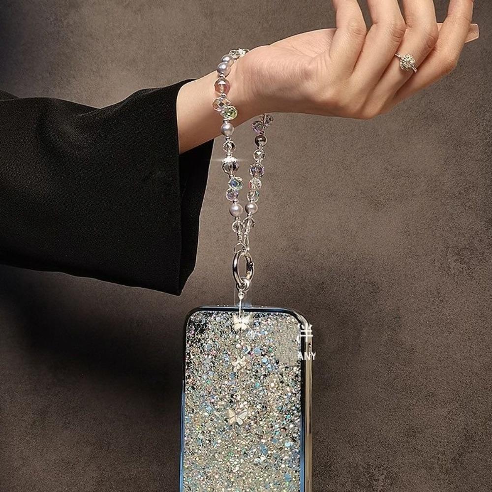 Anti-Lost Mobile Phone Lanyard Strap Butterfly Crystal Bag Pendant Fashion Car Keychain Ornament