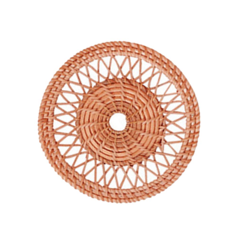 Nordic Styles Handwoven Rattan Flat Wall Basket Elegant Hanging Wall Decors Home Decoration Ornament for Modern Interior