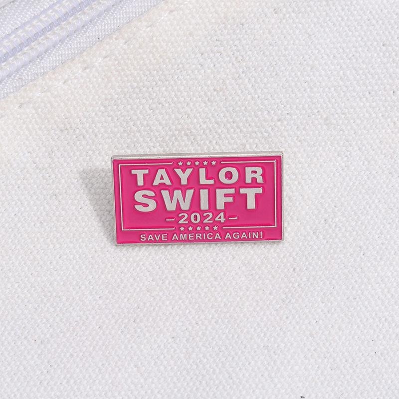 Минималистская металлическая булавка с надписью «Taylor Swift Saves America Again» 2024 года, креативный аксессуар для рюкзака