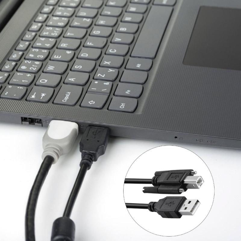 Профессиональный высокоскоростной USB 2.0 кабель для принтеров и сканеров, тип A (папа) - тип B (папа), с винтовым креплением панели