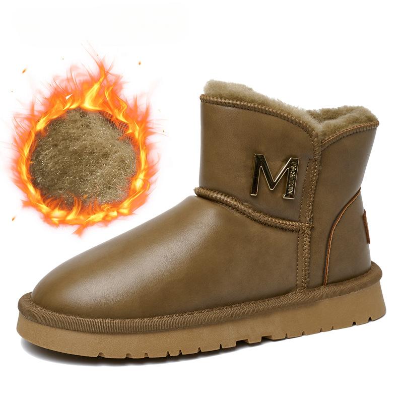 Зимние ботинки на толстой платформе для женщин, водонепроницаемые, с плюшевой флисовой подкладкой, короткие ботинки, женские теплые нескользящие ботинки с подкладкой из искусственного меха