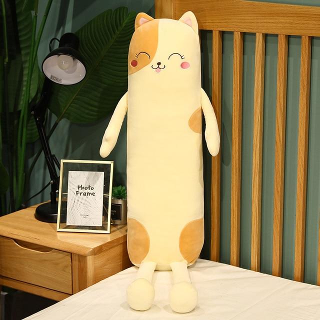 Cartoon Long Cat Sleeping Cushion Pillow Lovely Cat with Legs Plush Toy Stuffed for Children Girls Birthday Gift