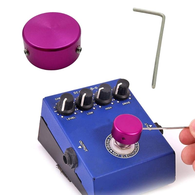 Quick Installation Guitar Pedal Knob Caps with 6 Color Enhancing Grip Control Nonslip Metal Texture for Repairing