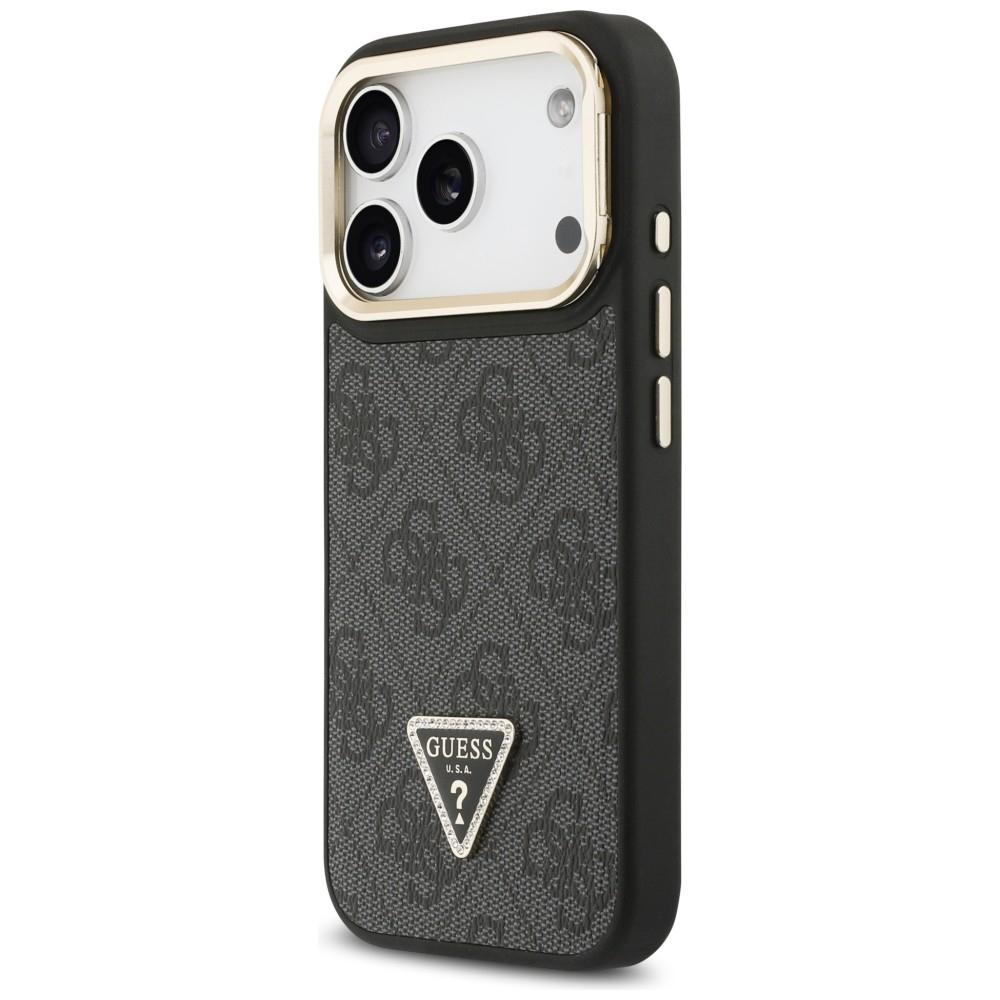 Guess 4G PU Triangle Logo & Stand Camera Magsafe Case for iPhone 17 Pro Black
