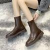 Short Skinny Boots Retro Flat Boots Female Ins Tide 2025 Spring and Autumn New Internet Celebrity Single Boots Soft Sole Martin Boots