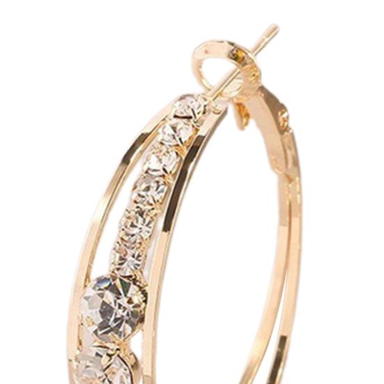 Леди серьги-кольца горный хрусталь круглый западный стиль пирсинг блестящие свадебные серьги-кольца