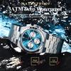 POEDAGAR 970 Fashion Date Quartz Watch Waterproof Luminous Hands Chronograph Reloj Stainless Steel Leather Business Wristwatch
