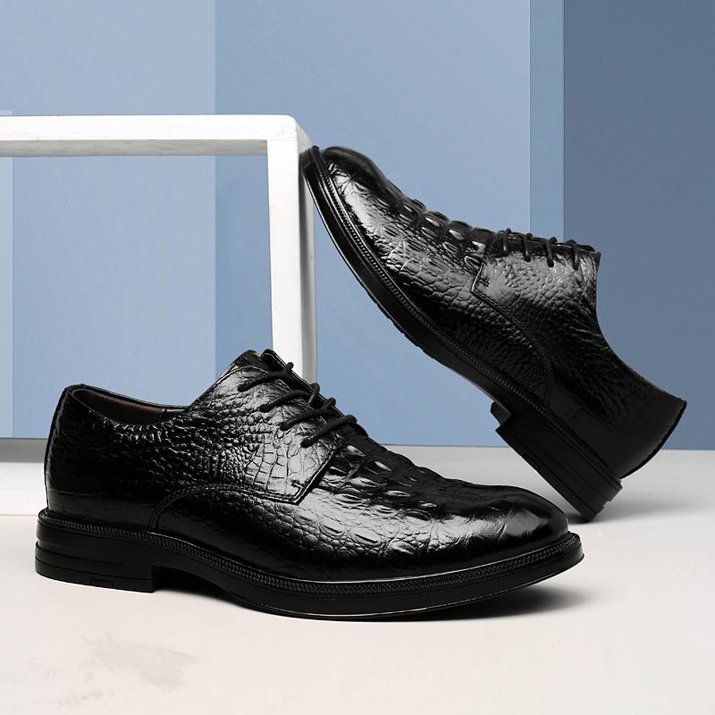 Роскошные брендовые мужские туфли-оксфорды из натуральной кожи, повседневная обувь с узором из крокодиловой кожи, на шнуровке, официальная деловая обувь для отдыха на открытом воздухе