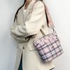 Свежая и Художественная Клетчатая Сумка через Плечо, Модная, Простая, Вместительная, Студенческая Повседневная Сумка Кроссбоди для Занятий, Женская