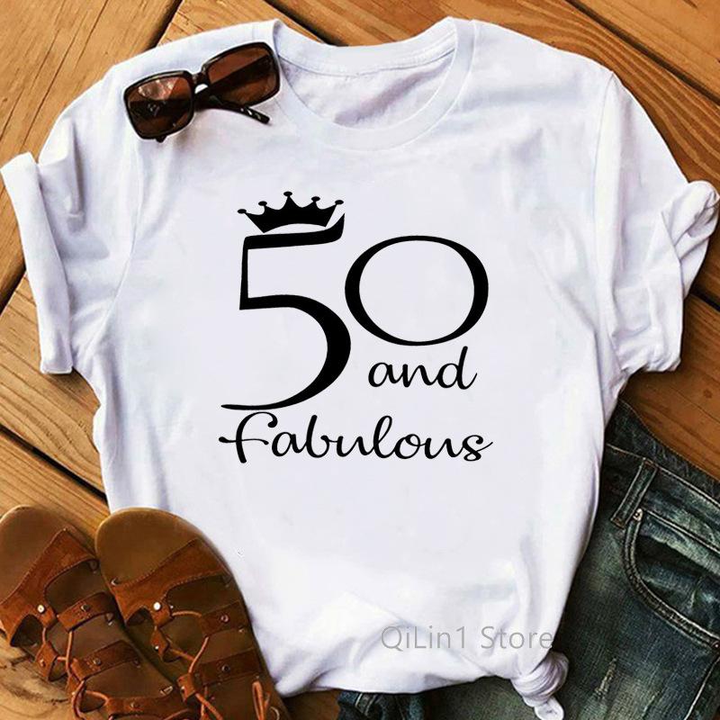 Europe and The United States Womens th Birthday Blouse Half Sleeve A Generation of Hair Tshirt Crewneck Tshirt Women Tops