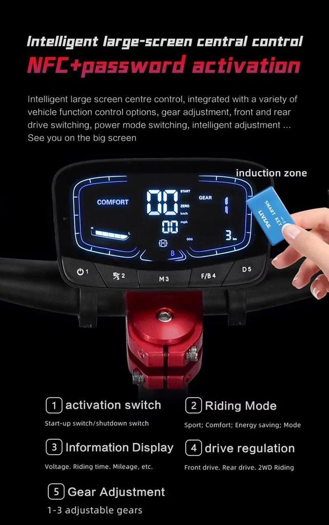 Boyuda's new electric scooter Q7Pro Max, equipped with 3200W dual motors, 52V28AH battery, application control, and silent tire scooter