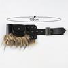 Пояс из искусственного меха в стиле гяру, Y2K, ковбойский, нерегулярный, панк, для джинсов, для клубной вечеринки