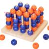 Деревянная 3D игра Крестики-нолики Шахматная доска Игрушка для тренировки логического мышления детей Интеллектуальная развивающая игрушка Семейная интерактивная стратегическая игра
