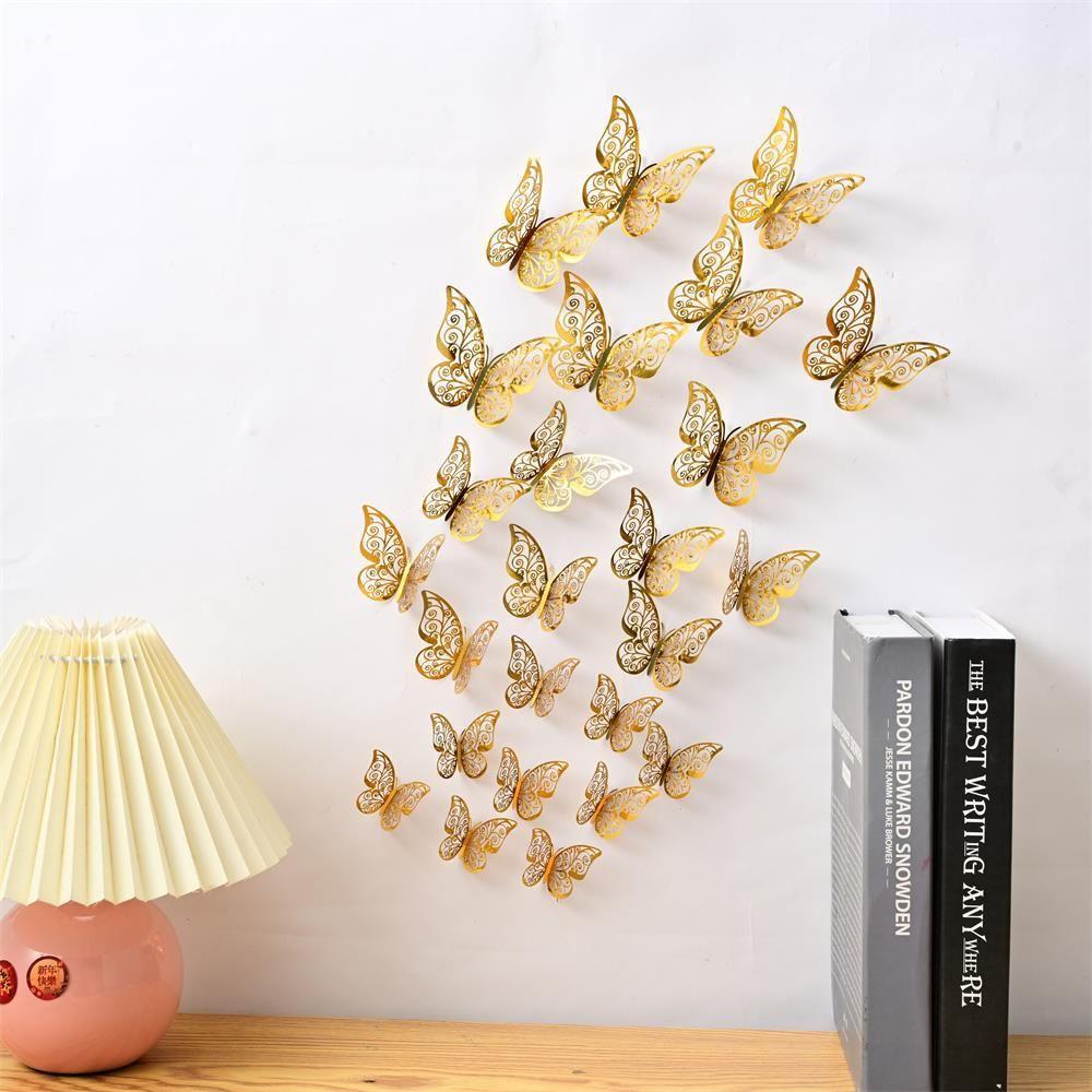 Butterflies Art Hollow Butterflies Decals 3D Butterfly Stickers Wall Decals Wall Art Decor