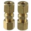 1/5Pcs 1/4" OD X 1/4" OD Compression Union Gold Union Connector Copper, Fuel and