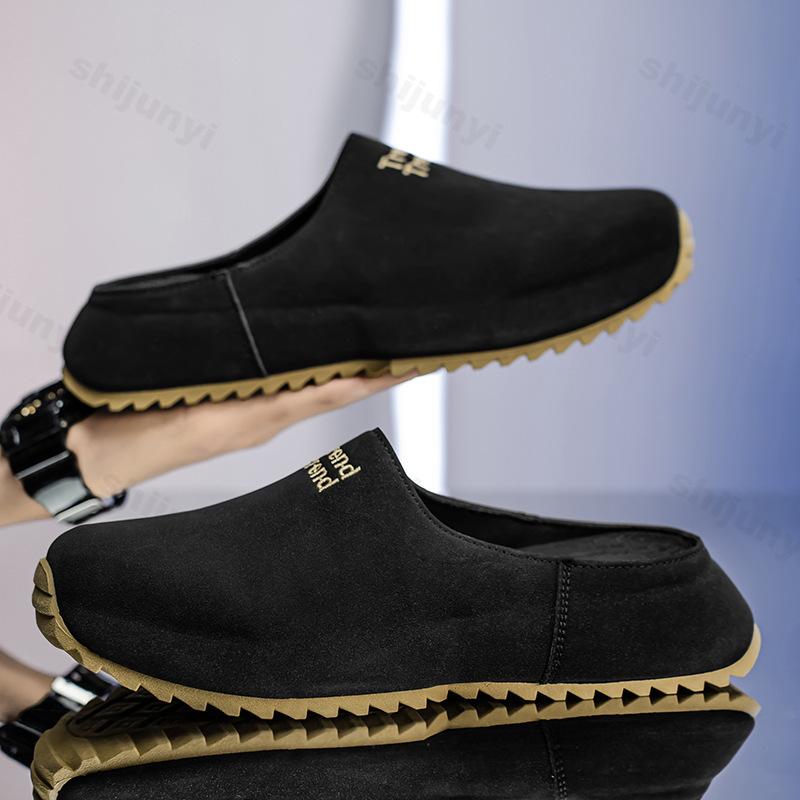 Мода 2025 Весна Лаконичный Дизайн Модный Тренд Повседневные Полушлепанцы для Мужчин Мягкая Подошва Удобные Слипоны Пляжные Мюли Массивные Шлепанцы