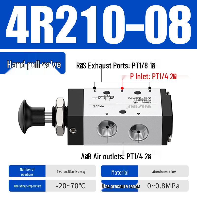 Pneumatic Hand Lever Valve 4R210 4H210-08, Cylinder Directional Control Valve 4H310 4R410, Manual Pneumatically-Controlled Valve.