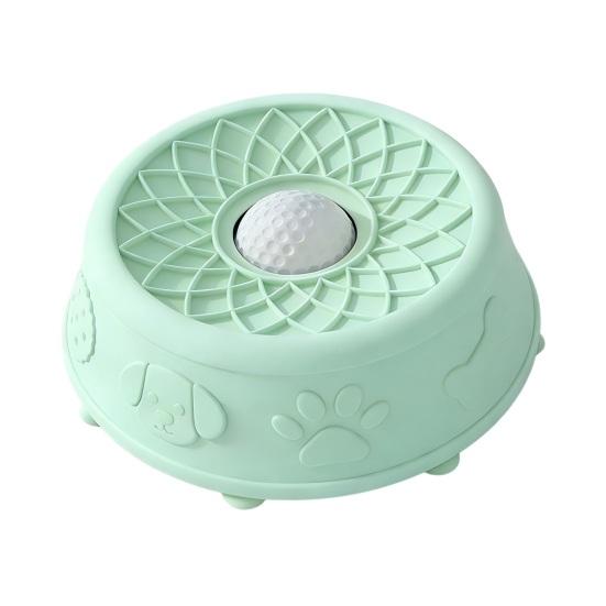 Pet Lick Bowl for Liquid Treat Slow Feeder Dog Bowl with Rolling Ball Silicone Anti-Slip Dog Lick Bowl Pup Licking Toy for Thick Food Dogs Cats
